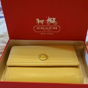 Coach Yellow Leather Medium Envelope Wallet